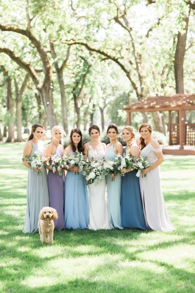 Bridal party photos with couples' dog at Silverado Resort